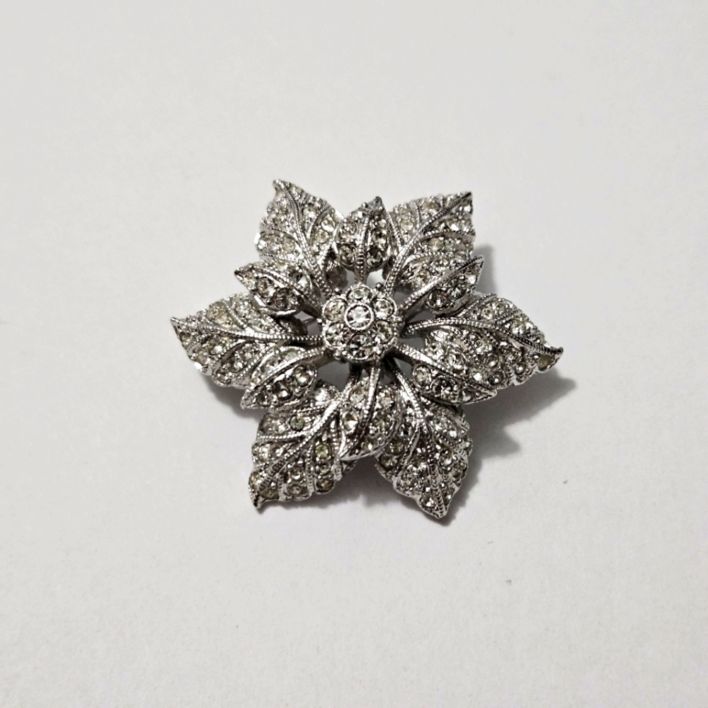 Rhinestone Flower Brooch